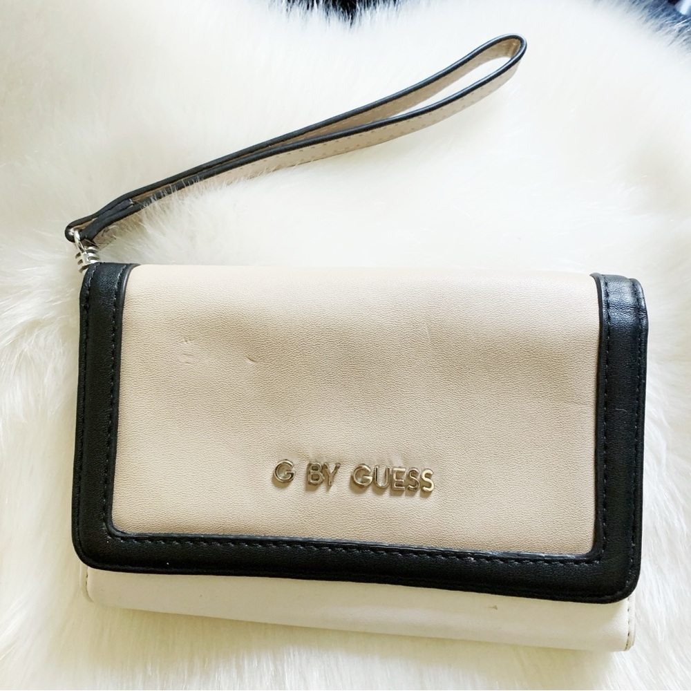G by Guess Two Tone Vegan Leather Wristlet Wallet